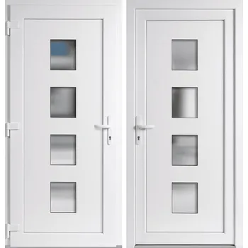 Vchodové dveře OknaDvereNaMiru.cz Vchodové plastové dveře STYL 010 Bílá / Bílá – expresní výroba 70 x 165 cm