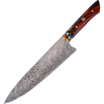 Kuchyňský nůž The Knife Brothers Damaškový šéfkuchařský nůž 8" Ironwood + Mamut
