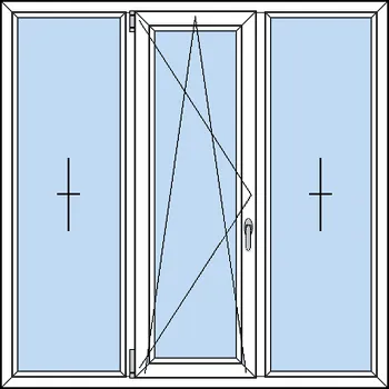 Okno OknaDvereNaMiru.cz Trojkřídlé plastové okno FIX + OS + FIX 120 x 50 cm
