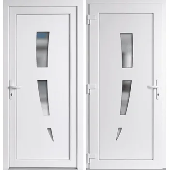 Vchodové dveře OknaDvereNaMiru.cz Vchodové plastové dveře 123, bílá / bílá, levé, otevírání ven, 98x198 cm