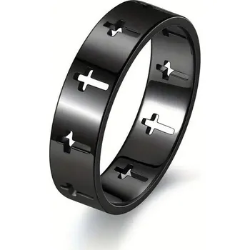 Prsten Prsten kříže (ocelový) - černá (Prstýnek kříže)