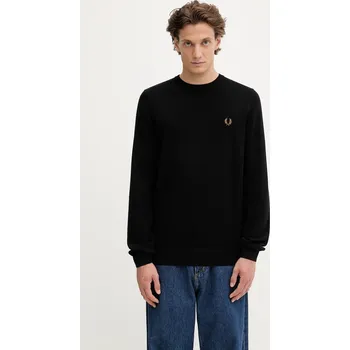 Pánský svetr Bavlněný svetr Fred Perry, S, černá, 99X
