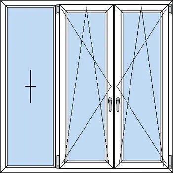 Okno OknaDvereNaMiru.cz Trojkřídlé plastové okno FIX + OS + OS 120 x 50 cm