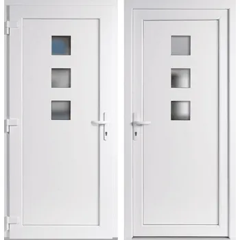 Vchodové dveře OknaDvereNaMiru.cz Vchodové plastové dveře STYL Ella Bílá / Bílá – expresní výroba 70 x 165 cm