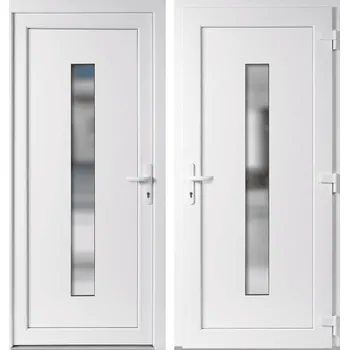 Vchodové dveře OknaDvereNaMiru.cz Vchodové plastové dveře Hana, bílá / bílá, pravé, otevírání ven, 98x198 cm
