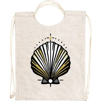 Sportovní vak Vak na záda - lněný vzhled s potiskem Camino mušle