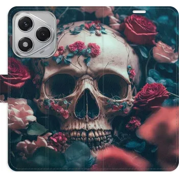 Pouzdro na mobilní telefon Flipové pouzdro iSaprio - Skull in Roses 02 - Honor 400 Lite