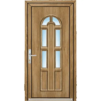 Vchodové dveře OknaDvereNaMiru.cz Vchodové plastové dveře 3D Linda 2 – standardní termín výroby 90 x 195 cm