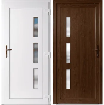 Vchodové dveře OknaDvereNaMiru.cz Vchodové plastové dveře Julie, zlatý dub / bílá, pravé, otevírání dovnitř, 110x210 cm