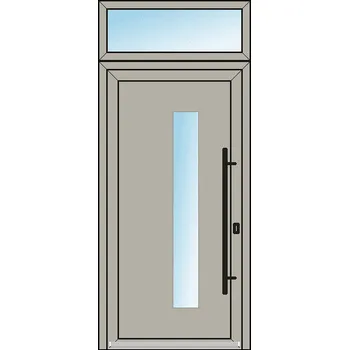 Vchodové dveře OknaDvereNaMiru.cz Vchodové plastové dveře STYL 108 + Nadsvětlík – standardní termín výroby 90 x 220 cm