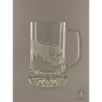 Sklenice Pískovaný půllitr s uchem - Kamion