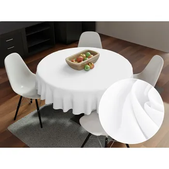 ubrus Dekorační kulatý ubrus Rongo RG-031 Studený bílý Ø 100 cm