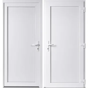 Vchodové dveře OknaDvereNaMiru.cz Vchodové plastové dveře Emily plné, bílá / bílá, pravé, otevírání ven, 98x198 cm
