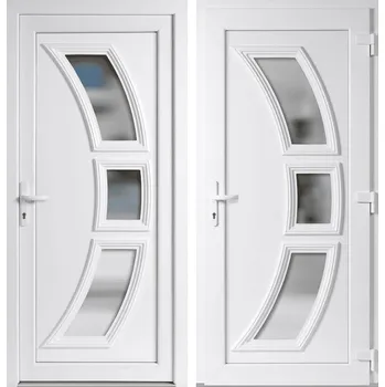 Vchodové dveře OknaDvereNaMiru.cz Vchodové plastové dveře Celia, bílá / bílá, pravé, otevírání ven, 100x210 cm