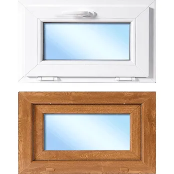 Okno OknaDvereNaMiru.cz Plastové okno sklopné, zlatý dub / bílá, 80x50 cm