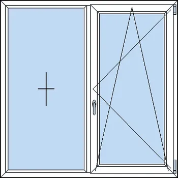 Okno OknaDvereNaMiru.cz Dvoukřídlé plastové okno FIX + OS 80 x 50 cm