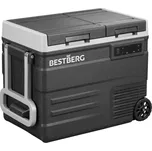 Dvouzónová přenosná kompresorová autochladnička BestBerg BBPF-55D / 35,7 l + 13,4 l / 60 W / černá/šedá
