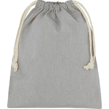 Nákupní taška Sáček z recyklované bavlny/polyesteru, se šňůrkou MINI, 140g/m2, 15 x 20 cm, šedý