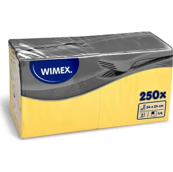 Papírový ubrousek Wimex papírové ubrousky koktejlové žluté 2-vrstvé 24 cm x 24 cm 250ks