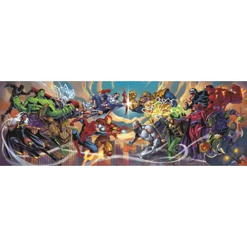 Puzzle CLEMENTONI Panoramatické Marvel Hrdinové vs. padouši 1000 dílků