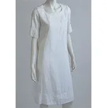 Lněné šaty dlouhé s krátkým rukávem Barva: Bílá, Velikost: 40
