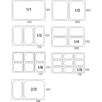 Dóza na potraviny Pujadas FIRST Gastronádoba GN 1/1, výška 20 mm, nerez