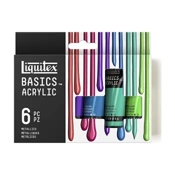 Speciální výtvarná barva Sada akrylových barev Liquitex Basics 6x22ml Metallic (Sada akrylových barev Liquitex Basics 6x22ml Metallic)
