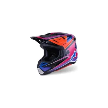Helma na motorku Mx Helma Alpinestars S-M7 Fuse Helmet Blue Purple Pink 26, Velikost XS (53-54cm)