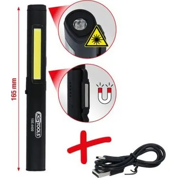 Svítilna inspekční svítilna, 350 lm, uv-spot, laserový bod, usb nabíjení, 150.4400