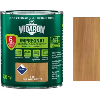 Lak na dřevo Vidaron Impregnat ochranná impregnační lazura na dřevo V18 Dub winchester 0,7L