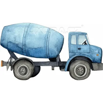 Nášivka Nažehlovačka Auto míchačka modrá - 6 x 3 cm