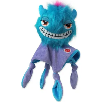 Hračka pro psa Hračka DOG FANTASY Monsters chlupaté strašidlo modré pískací s dečkou