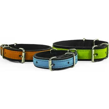 Obojek pro psa Obojek kožený s koženou vsadkou NEON 30 x 1,6 cm