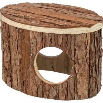 Domek METTE pro křečky, 18 x 12 x 12 cm, přírodní dřevo s kůrou 18 x 12 x 12 cm