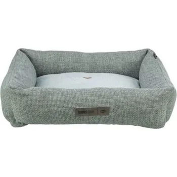 Pelíšek pro psa Pelech VIVIANA, obdélníkový s polštářovým okrajem, sametová tkanina, modrošedá 80 x 60 cm