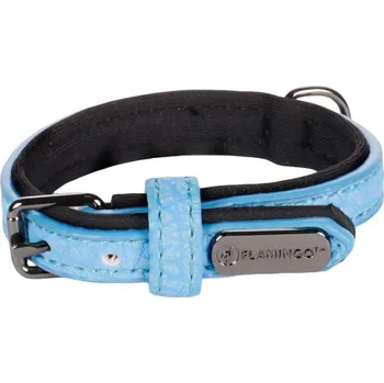 Obojek pro psa Kožený obojek Flamingo Leza modrá - XXS: 15-20cm