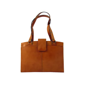 Kabelka Triton Kožená ručně šitá kabelka TATIANA - česká výroba; koňak