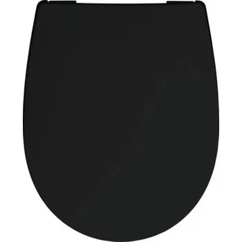 WC sedátko Záchodové prkénko REIKA Mino černá s automatickým zavíráním 541307