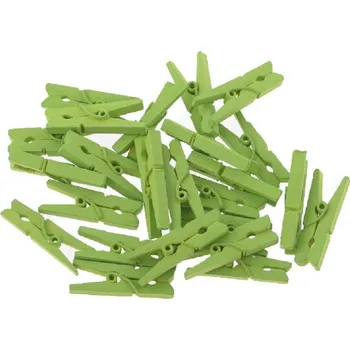 Kolíčky dřevěné zelené 3 cm 24 ks