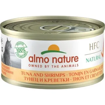 Krmivo pro kočku Almo Nature HFC Made In Italy - Tuňák a krevety 70g výhodné balení 24ks