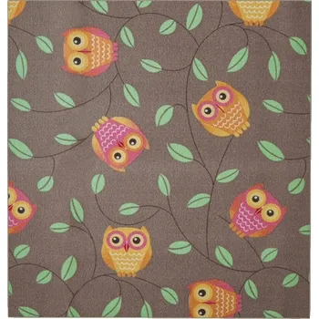 Koberec Dětský kusový koberec Little Owls čtverec, 200x200, hnědá, dětský pokoj - 1 rok na vrácení + DOPRAVA ZDARMA k Vám i zpět