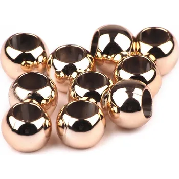 Dětské navlékací korálky Plastové korálky Metalic s velkým průvlekem 8x10 mm, malé, 2 růžové zlato