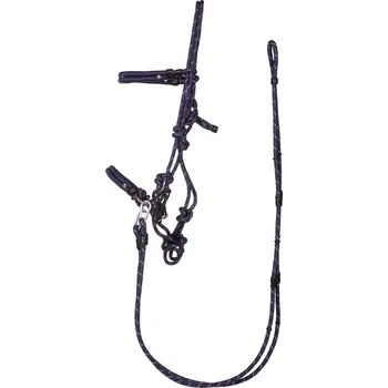 Vybavení pro koně Provazová uzdečka QHP - tmavě modrá, Full