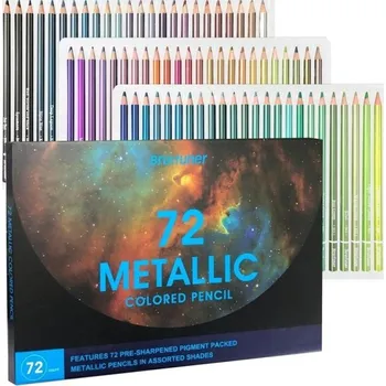 Mikrotužka Metalické barevné tužky Brutfuner 72 ks Sada uměleckých tužek s měkkým jádrem Pro dospělé Začínající umělce Kreslení Stínování Tvoření