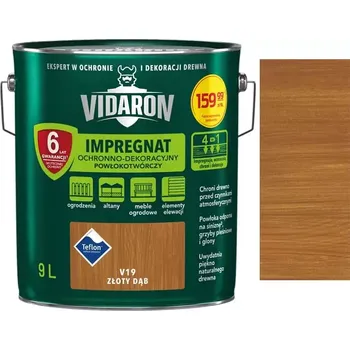 Lak na dřevo Vidaron Impregnat ochranná impregnační lazura na dřevo V19 Dub zlatý 9L