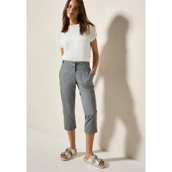 Dámské kalhoty Dámské 3/4 kalhoty CECIL 378678 Barva: Šedá, Velikost: W27 / L22