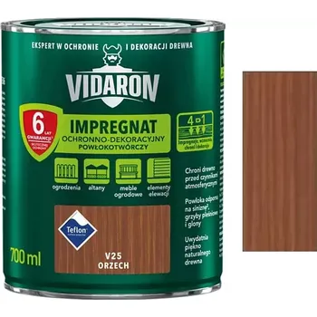 Lak na dřevo Vidaron Impregnat ochranná impregnační lazura na dřevo V25 Ořech 0,7L