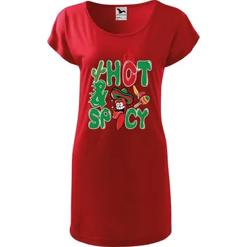 Dámské tričko DOBRÝ TRIKO Dámské tričko/šaty Chilli papričky Velikost: M, Barva: Červená