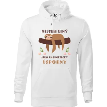 Pánská mikina DOBRÝ TRIKO Pánská mikina s potiskem Energeticky úsporný Velikost pánské mikiny: M, Barva: Bílá