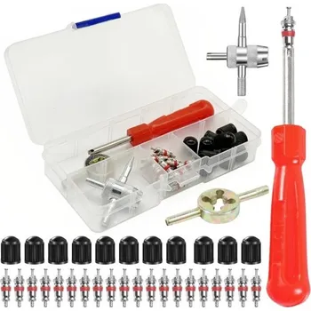 Autodiagnostika Sada 33 ks nářadí na opravu ventilků pneumatik Drážkovaná rukojeť Šroubovák a příslušenství pro auta a motocykly Plast + kov